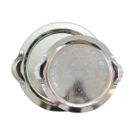 سینی چای استیل گرد جفتی و تکی - کد 53